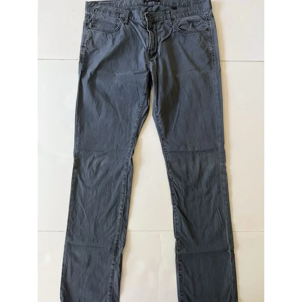 John Varvatos Bowery Slim Straight Lightweight Pants Men 36x33 Gray 5 Pockets